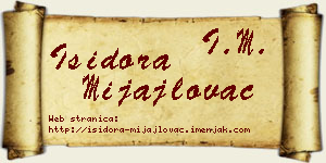Isidora Mijajlovac vizit kartica